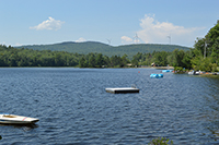 Antrim, NH - Gregg Lake, Dock, and Wind Turbines